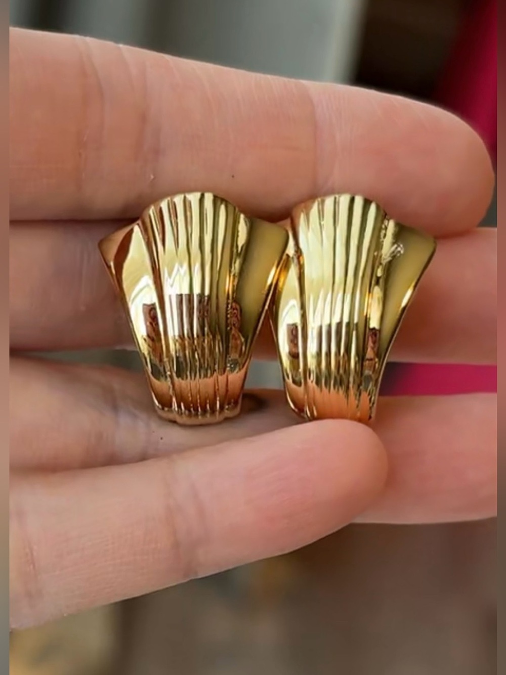 Kenneth Jay Lane Gold Shell-Textured Clip Earrings - Women Jewelry